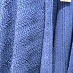 Vince Camuto  Indigo Blue Textured Knit Kimono Topper Fringe Hem Boho Chic Wrap Photo 9