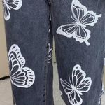 PacSun Black & White Butterfly High Rise Cropped Jeans Photo 5