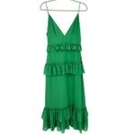 Lovers + Friends  Women's Brexley Ruffle Viridian Green Midi Dress, Size M, NWT Photo 0