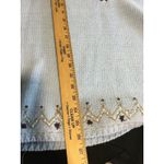 Villager  Sport Embroidered Knit Sweater Blue Floral Accent Beads‎ Womens Photo 6