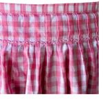 Vintage Pink & White Gingham Embroidered Kitchen Half Apron with Pockets Photo 2