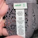 Aerie  XS Lace Halter Bra Bralette Gray Padded Lined Hook Closure Photo 2