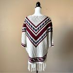 JUST FAB | Knit Dolman Sleeve Fringe Sweater Sz M Photo 4