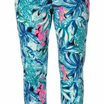 Lilly Pulitzer  Kelly Skinny Ankle Pants 8 Maldives Green Tropical Print Stretch Photo 0