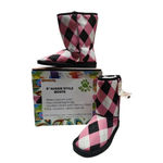 Loudmouth Dawgs  Women’s Aussie Style Boots Size 7 Pink Black Argyle New Photo 1