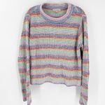 Philosophy Rainbow Striped Cotton Blend Crew Neck Pullover Knit Sweater Large Photo 0