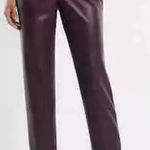 EXPRESS Faux Vegan Leather Womens Size 2S Plum Ankle Super High Rise Classic Photo 0