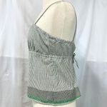American Eagle  2000s Y2K Green White Striped Babydoll Tank Tie Back Women M Boho Photo 2