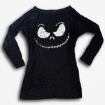 Disney Size Small Nightmare Before Christmas  Pajama 3/4 Sleeve Black Top Photo 0