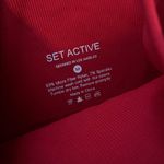 Set Active  athletic Red One-Shoulder Crop Top sports bra medium ribbed Photo 2
