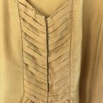 J.Crew Size 0 Top Silk Sleeveless Pleated Front Popover Tank Top Blouse Shirt Gold Photo 2