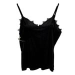 Allegra K Velvet Cami Top Lace Trim Sleeveless Tank Top Black XL Photo 1