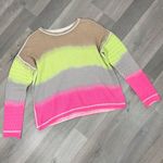 Lisa Todd Ombre Gradient Perforated Sleeve Crop Sweater Medium Neon Pink Photo 12