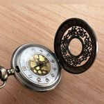 Steampunk Pocket Watch Beautiful Brass Color Case Scroll Motif Back White Dial Photo 8