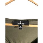 Lulus Just The Thing Olive Green Long Sleeve Maxi Dress Size M NWT Boho Sold Out Photo 3