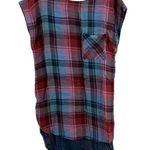Anthropologie  Akemi + Kin Top XS Plaid Cap Sleeve Tunic New Photo 0