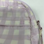Sweaty Betty  Purple White Gingham Check Print Nylon Water Resistant Travel Purse Photo 2
