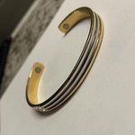 24K Gold Electro Plated Women’s Metal Costume Bangle Bracelet Two Tone Photo 0