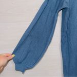 The Drop Women's Small Wool Blend Blue Ribbed Puff Sleeve Sweater Dress Photo 2