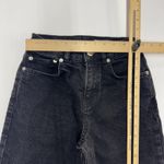 ASOS Jeans Womens 26 Black Washed Straight Leg High Rise Raw Frayed Hem Ankle Photo 4