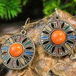 Bohemian, Colorful, Floral Petal Cutout Fashion Dangle Earrings Silver Photo 14