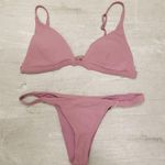 Vitamin A ππ Rose Rib Bikini Set Moss Top + Carmen Bottom 12 D XL NWT Photo 0