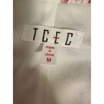 TCEC Floral Print Blazer Women's Pink Roses White Spring Summer Jacket Photo 4