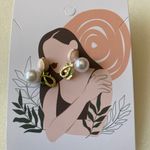 Needle Pearl Tulip Flower Style Stud Earrings Gold Plated Faux‎ Fashion J… Photo 5