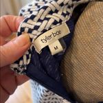 Tyler Boe Navy and White Textured Pleated Pocket Short Sleeve Dress Size M Photo 7