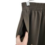 Babaton  Dark Olive Pull On Mid Rise Satin Lounge Parker Palazzo Pants Small Photo 5