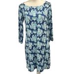Lilly Pulitzer  Blue Sophie Dress Stretch Jersey Elephant Print Preppy Resortwear Photo 2