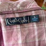 Cruel Girl  Pink Plaid Button-Up Shirt Size L Photo 6
