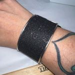G by Gennaro Black Sparkle Spring Open Cuff Bracelet Silver Photo 0
