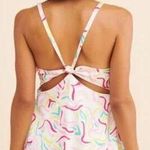 For Love & Lemons New!  Palmer Satin Mini Dress Womens L Cutout Colorful Summer Photo 1