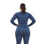 Ilus Label Cinch Allure Cross Over Long Sleeve Crop Top L NWT Blue Size L Photo 2