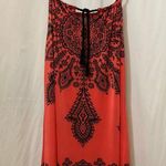 Coral Pink Black Floral Paisley Mandala Lightweight Summer Beach Mini Dress Size L Photo 7