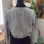 ELL And EMM Black & White Breton Stripes Parisienne High Neck Sweatshirt Photo 1