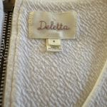 Deletta  EUC White and Pink Striped Tunic/Dress w/ Zipper Back and Ruched Sleeves Photo 3