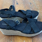 Toms Women's  Black Suede Willow Strappy Espadrille Sandals size US 9 Photo 0
