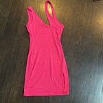 Naked Wardrobe NWOT  Cut Out One Shoulder Mini Dress Pink M Barbiecore Barbie Photo 2