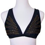 Xhilaration  Beaded Black String Bikini Swim‎ Top LARGE Swimwear Vacation Beach Photo 0