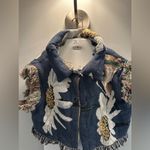 Vintage handmade tapestry floral and bird bolero jacket Blue Size undefined Photo 4
