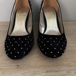 Simply Be Black Gold Studded Block Heel Pumps Size 7‎ Party Shoes Dressy Holiday Photo 3