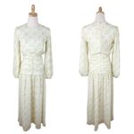 VEILED Randa Ruched Maxi Dress Honey Floral Sz XS NWT Yellow Photo 2