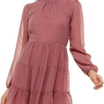 NWT Womens Francesca’s Collections Trixxi Chiffon Clip Swiss Dot Dress Photo 0