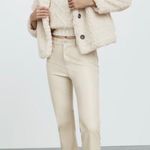 ZARA Cream Leather Pants Photo 0