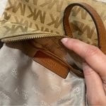 Michael Michael Kors Signature Monogram Wristlet Wallet Purse Tan Photo 3