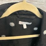 Gianni Bini Size XL Daisy Black Floral Women's Oversized Jean Jacket Photo 2