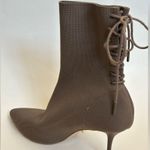 ZARA  woman’s stretch fabric high heel lace up boots Sz 41 Photo 12