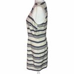 Cupcakes and Cashmere Sheath Dress 10 Ivory Navy Striped Sleeveless Back Cut Out Photo 4